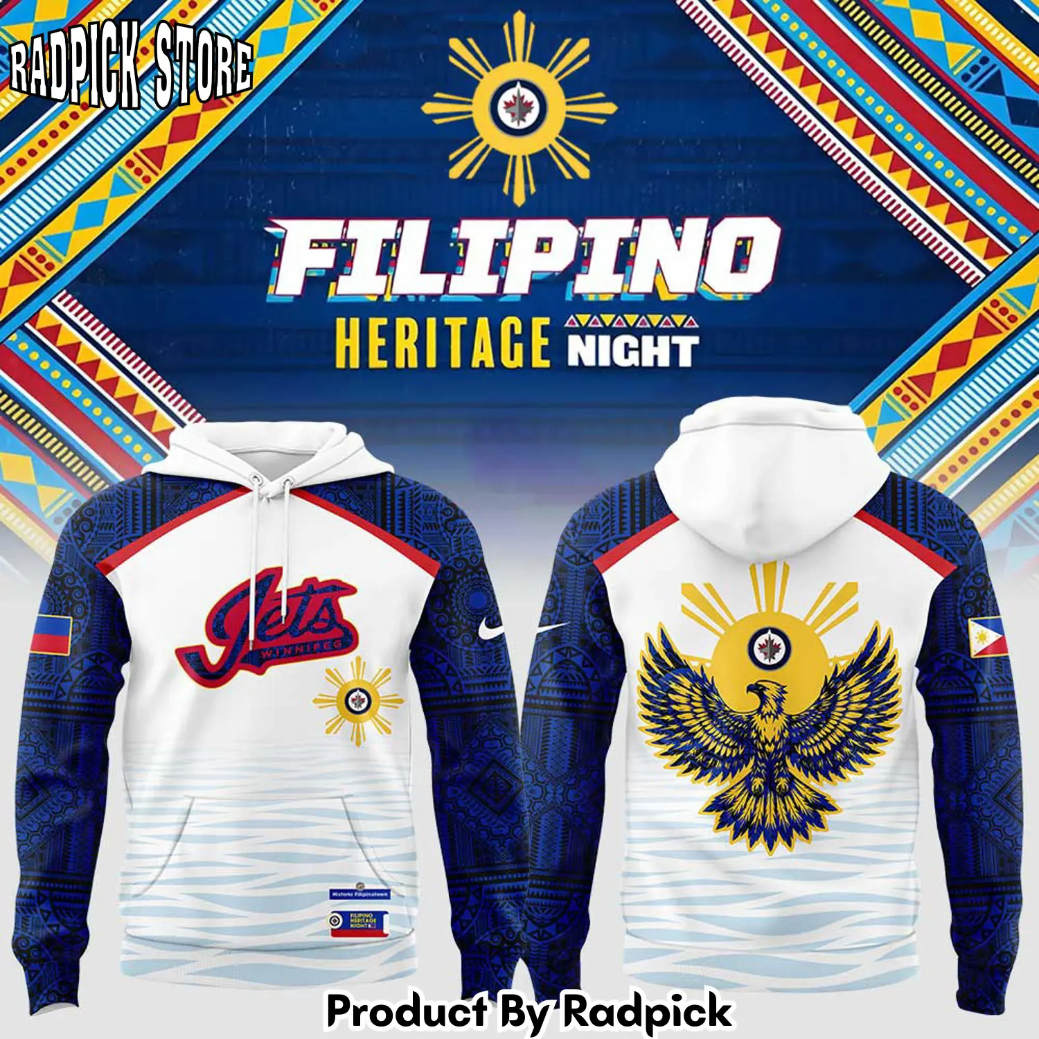 Winnipeg jets filipino heritage v2 3d hoodie rp29112